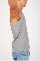 Upper Body Whole Body Man Casual Singlet Athletic Studio photo references